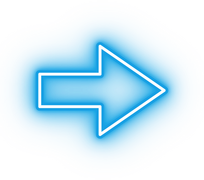 Neon blue narrow block arrow icon