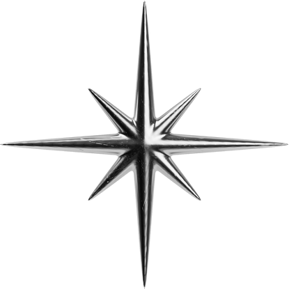 3D Y2K Metallic Star
