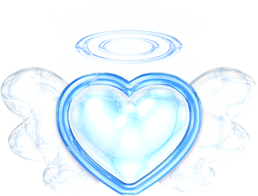 Heart wings angel fairy y2k blue chrome cute sticker